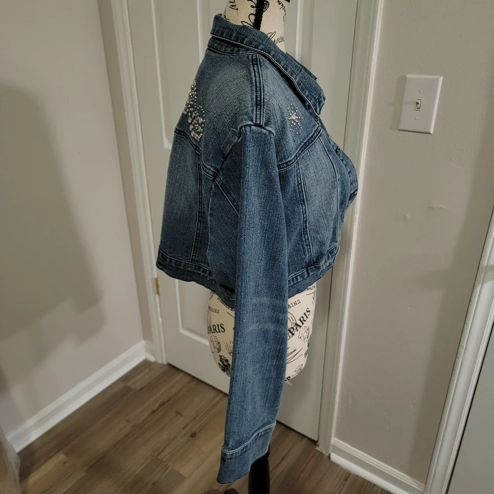 AMERICAN BLUES WOMENS JEAN SHORT CROPED JACKET SIZE XL - Picture 4 of 9